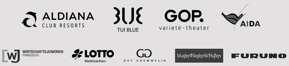 Melanie-Herzig-Aldiana-TUI-Blu-GOP-AIDA-LOTTO-FURUNO Logos Aldiana-TUI-Blu-GOP-AIDA-LOTTO-FURUNO